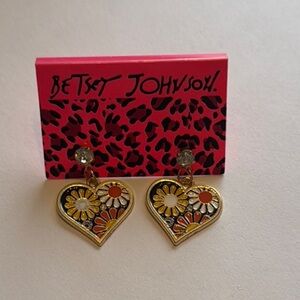Betsey Johnson Gold Heart Earrings